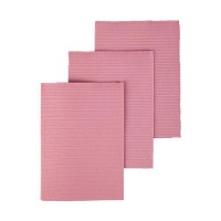 Safe-Dent- Patient Bibs, 2 ply tissue/1 ply plastic, 13"x 18", Dusty Rose,  500 pcs box